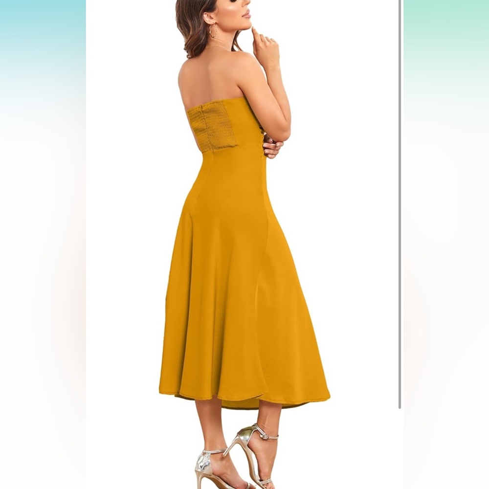 Sunset yellow long midi dress - Picture 7 of 8